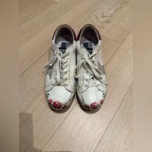 Floral Hand Painted Golden Goose Sneakers
